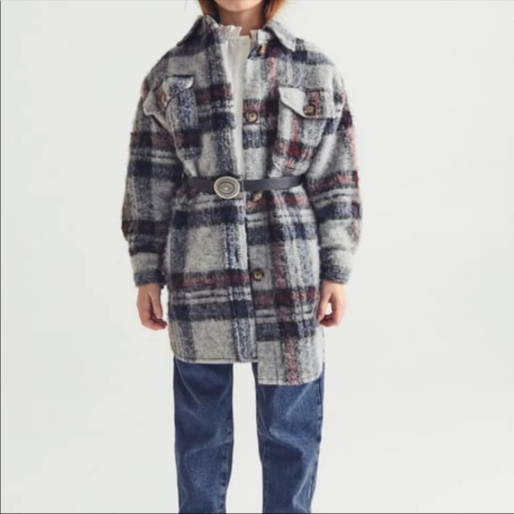 NEW Zara Girls Plaid Overshirt